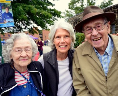 Betty Smith, Carol Boggess, and Loyal Jones at the 2019 Lunsford Festival. (Photo courtesy of Marc Mullinax)