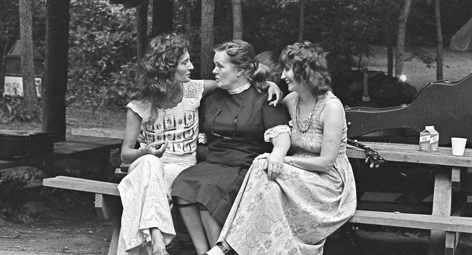 From Smithsonian Folkways Recordings. Hazel Dickens & Alice Gerrard with Ola Belle Reed at Brandywine Mountain Music Convention, Concordville, PA, July 1974.